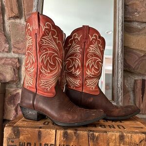 Women's Womens Ariat Heritage Rose Coral Western Boots Size 7.5 B Style 15726
